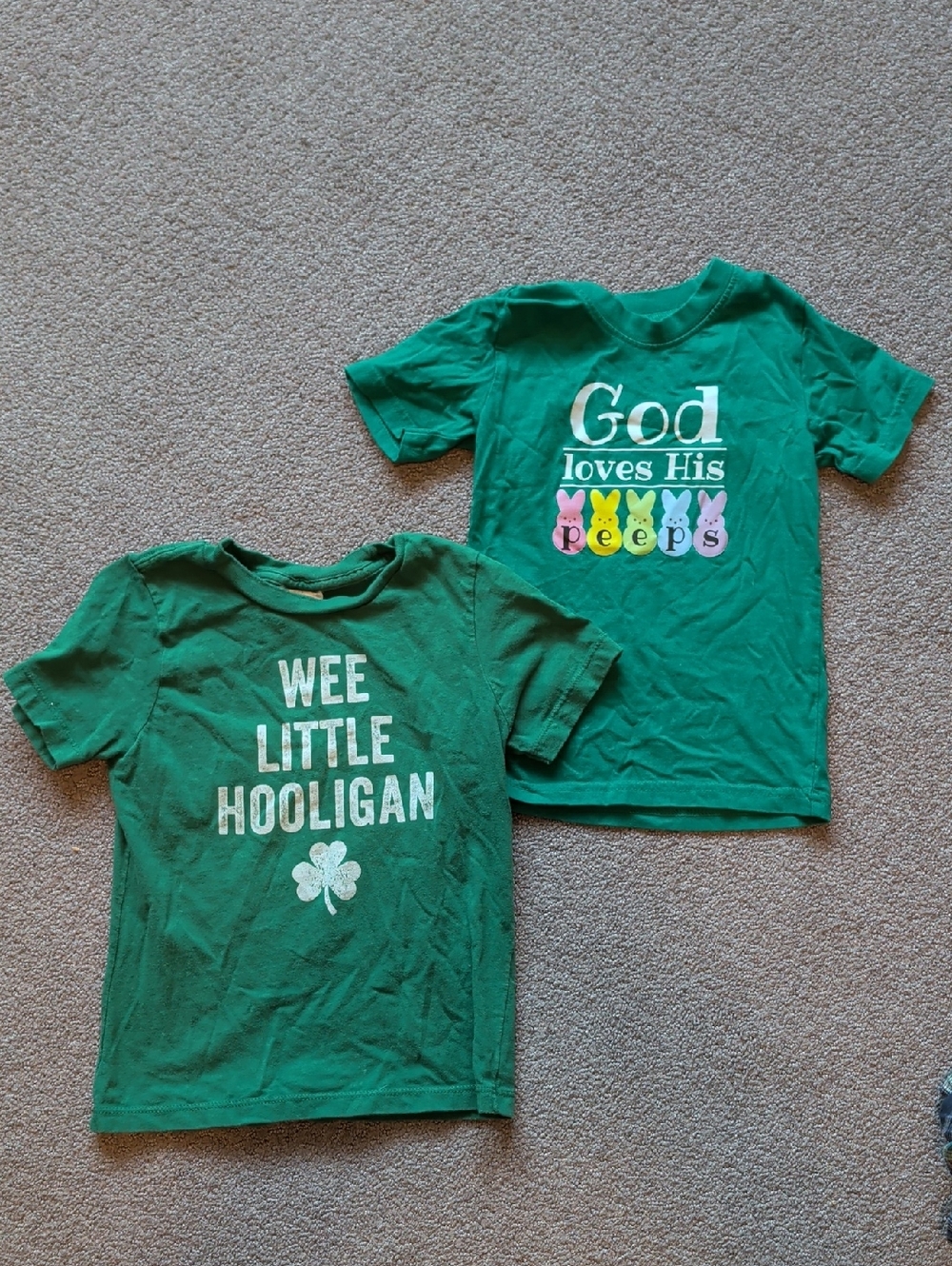 Kids Spring Graphic Tee - 'Wee Little Hooligan' & 'God Loves His Peeps' Set